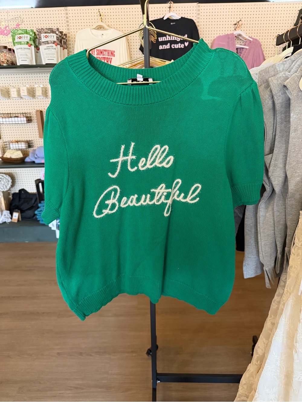 Gilli Green "Hello Beautiful" Crewneck Sweater (BOX 6)
